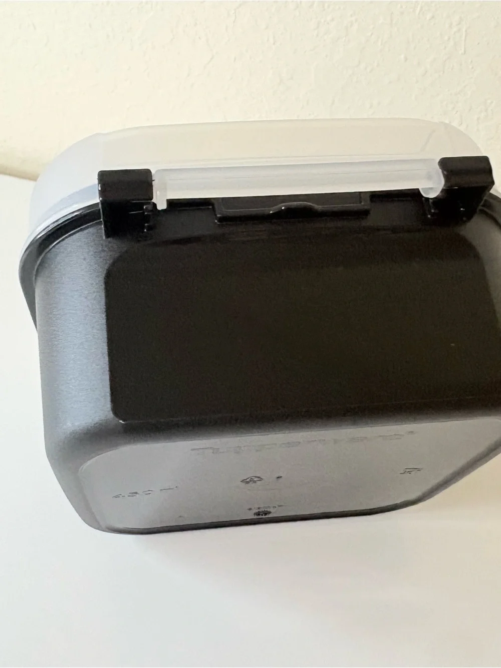 Tupperware Storzalot  black Clear Food Storage Container 4in/4in/3 in